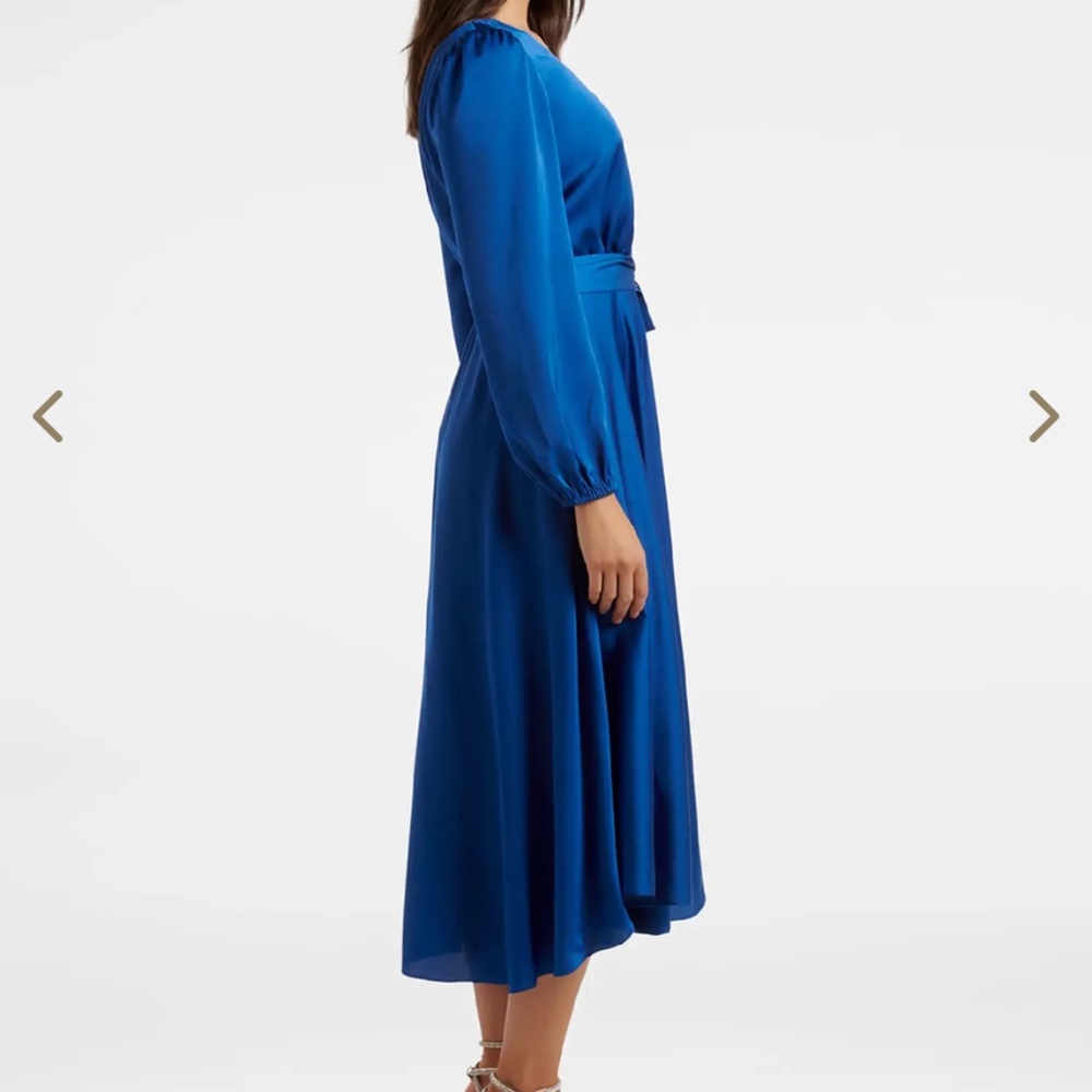 Ever New  🇦🇺 Blue Satin Wrap Dress - Picture 3 of 15